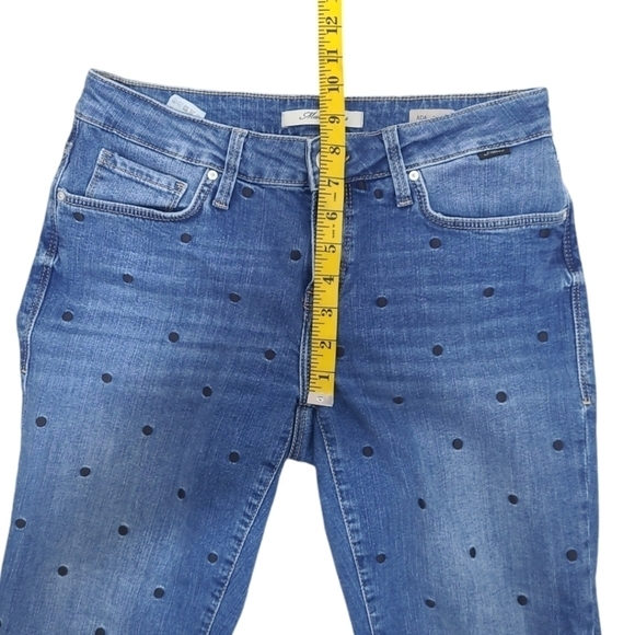 Mavi ADA Boyfriend Embroidered Polka Dot Blue Stretch Ankle Jeans Size 27 - Picture 10 of 16